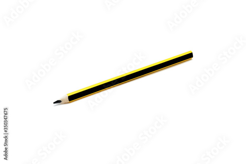 Wood pencil isolated on white.