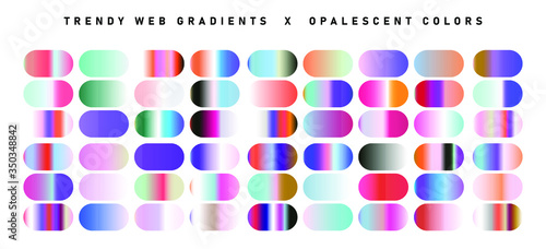Duotone and holographic opalescent gradient swatches for design.