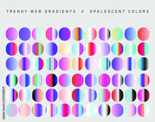 Duotone and holographic opalescent gradient swatches for design.