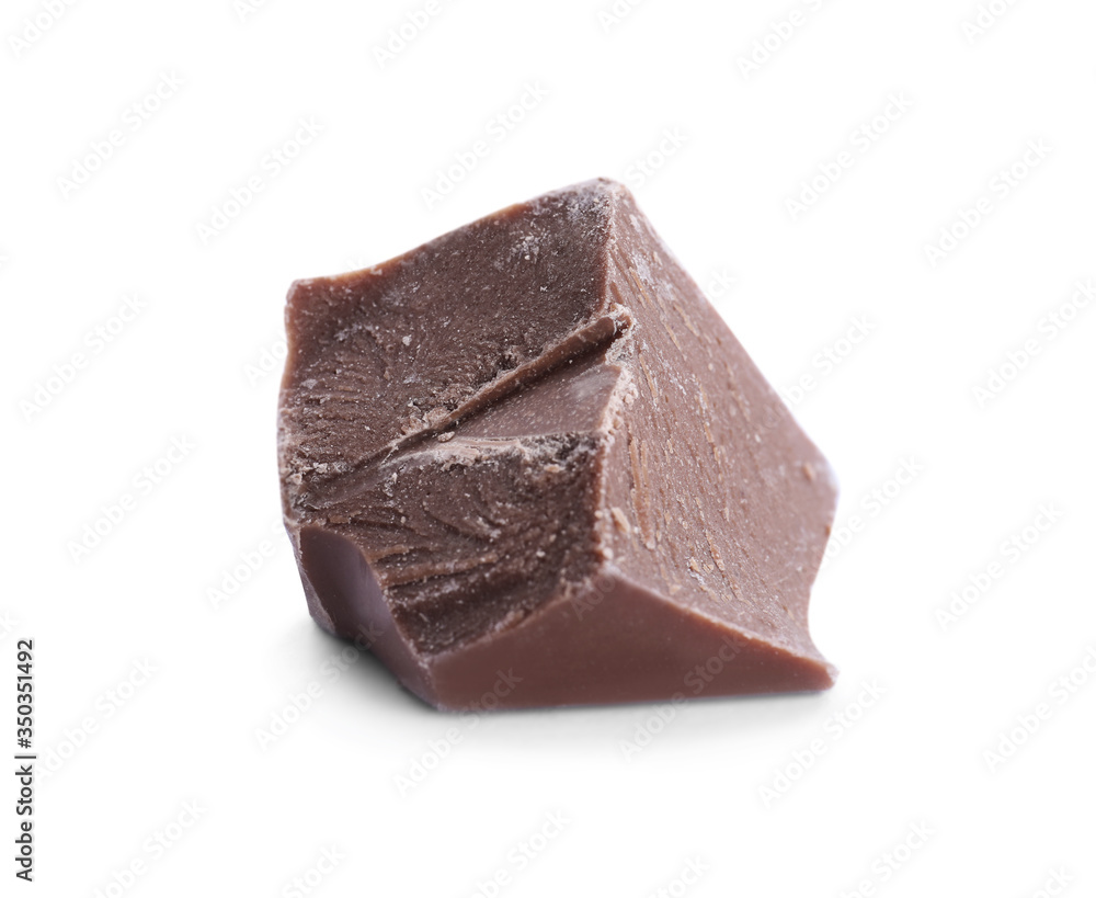 Piece of milk chocolate isolated on white Piece of milk chocolate isolated on white