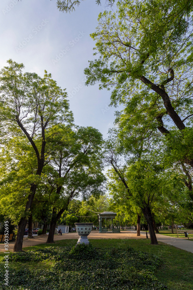Fototapeta premium Zichy park pavilion in Szekesfehervar, Hungary