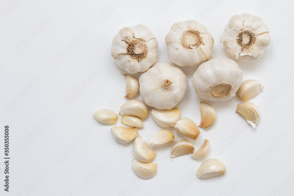 Fresh garlic isolated on white background Fresh garlic isolated on white background