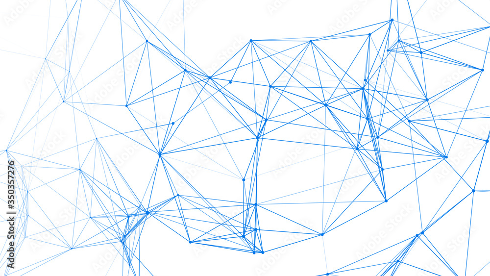 Polygonal white background with connecting dots and lines. Network connection structure. Plexus effect. 3d rendering.