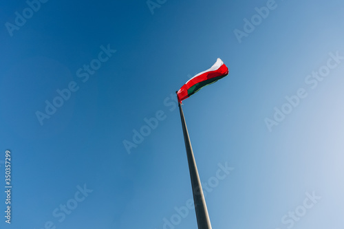 flags on blue sky