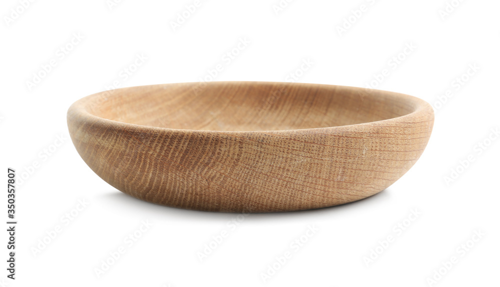 Wooden plate isolated on white. Cooking utensil Wooden plate isolated on white. Cooking utensil