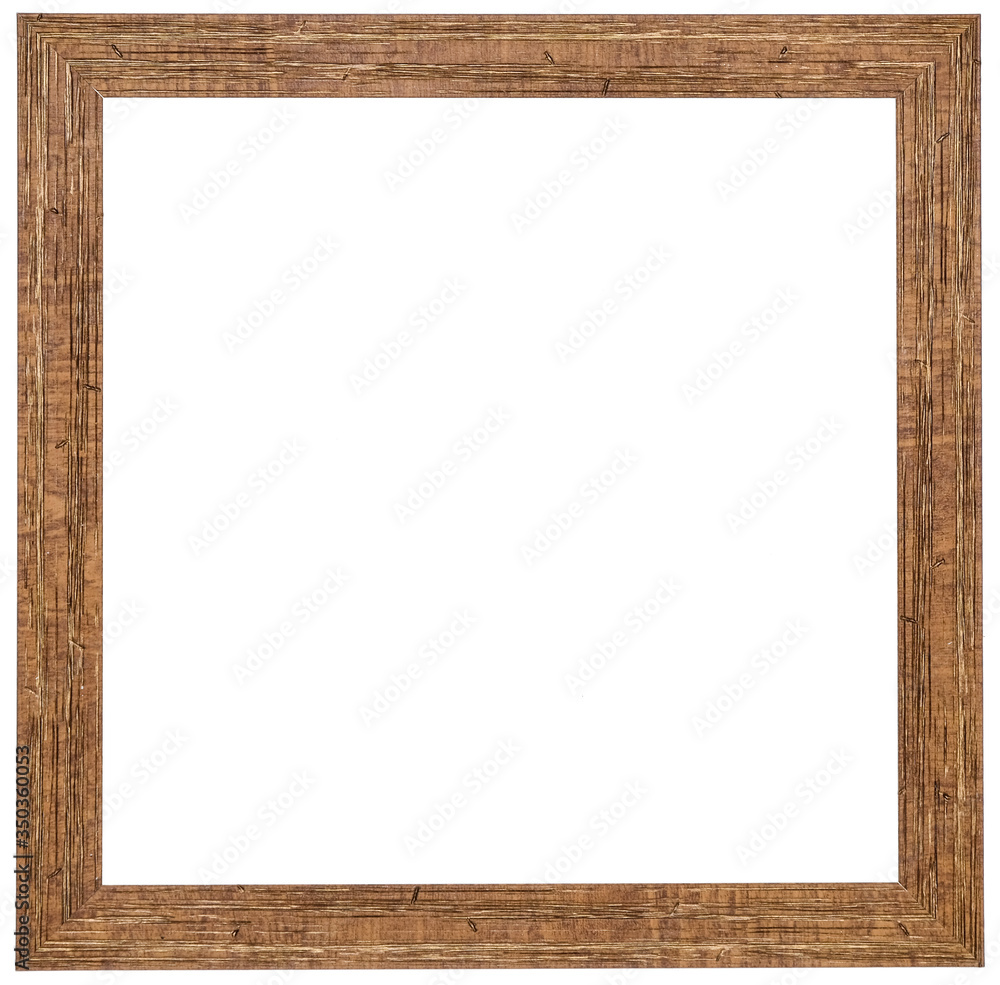 Brown frame. Selected object on a white background. Brown frame. Selected object on a white background.