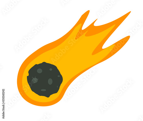 vector asteroid illustration for asteroid day 30 June. bright space meteorite vector illustration