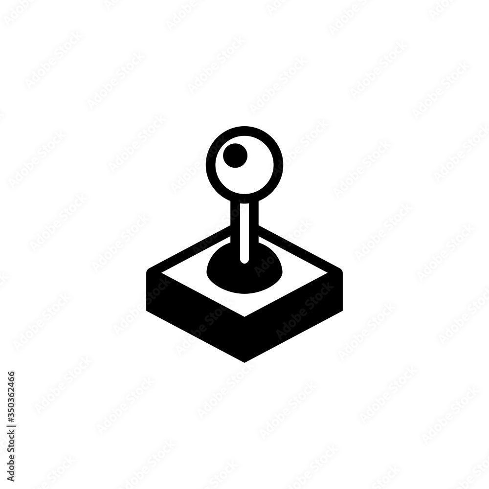 Joystick vector icon in black flat shape design isolated on white background Joystick vector icon in black flat shape design isolated on white background