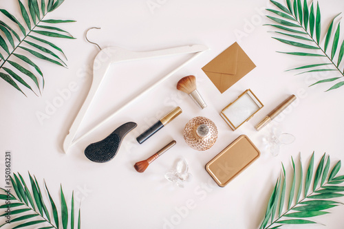 Make up. Woman tools. Decor. Decoration. Photo. Beauty idea. 