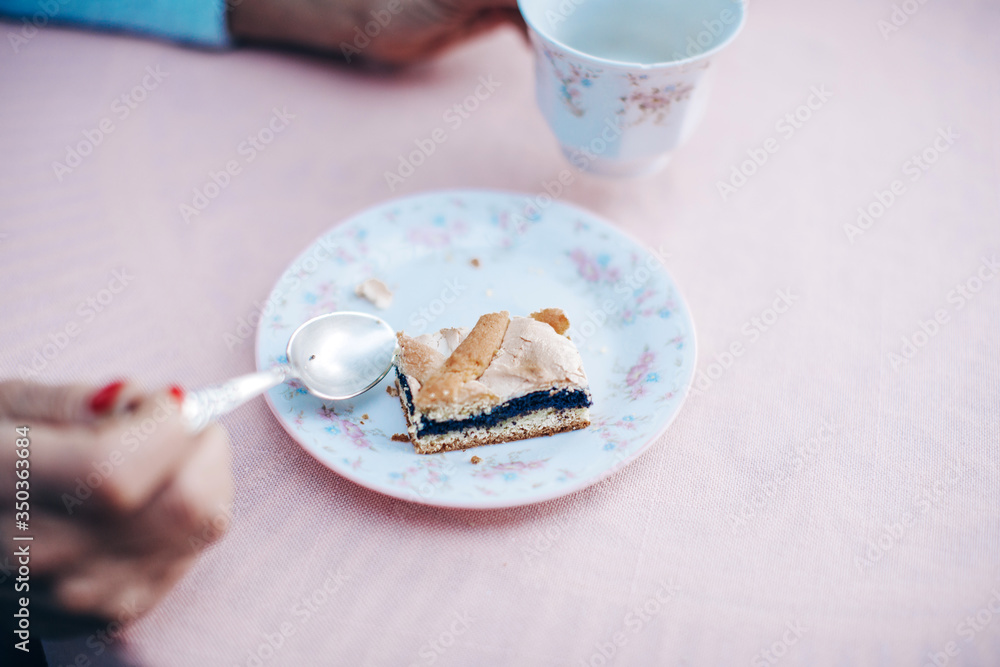Cake. Dessert. Old spoon. Sweet. Food. Coffee cup. Cake. Dessert. Old spoon. Sweet. Food. Coffee cup.