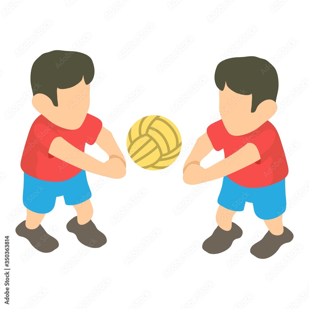 Volleyball player icon. Isometric illustration of volleyball player vector icon for web