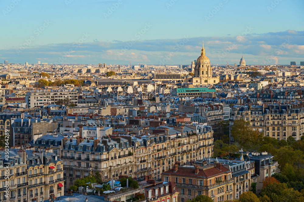 Roofs of Paris in daylight.