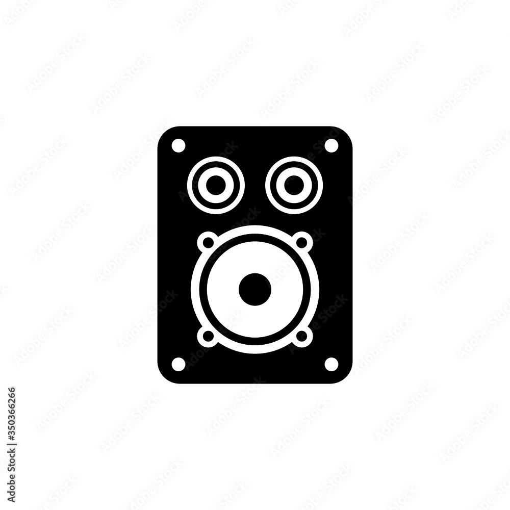 Speakers vector icon in black solid style isolated on white background Speakers vector icon in black solid style isolated on white background