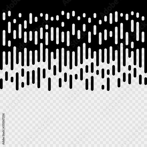 Vector Halftone Transition Abstract Wallpaper Pattern. Seamless Black And White Irregular Rounded Lines Background for modern flat web site design.