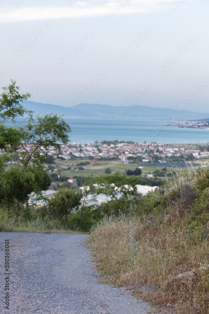 iskele-karantina/ Urla / Izmir / Turkey, MAY 11, 2020, Views from small sea town iskele-karantina/ Urla / Izmir / Turkey, MAY 11, 2020, Views from small sea town