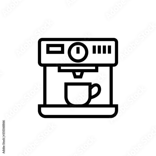 Espresso maker vector icon in lineout, linear style isolated on white background