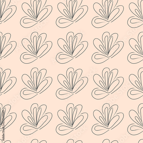 Vector seamless pattern unusual floral background. Beautiful continuous illustration. Hand drawn abstract art modern