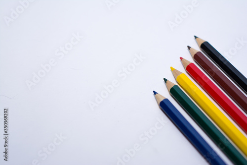 colored pencils on the table