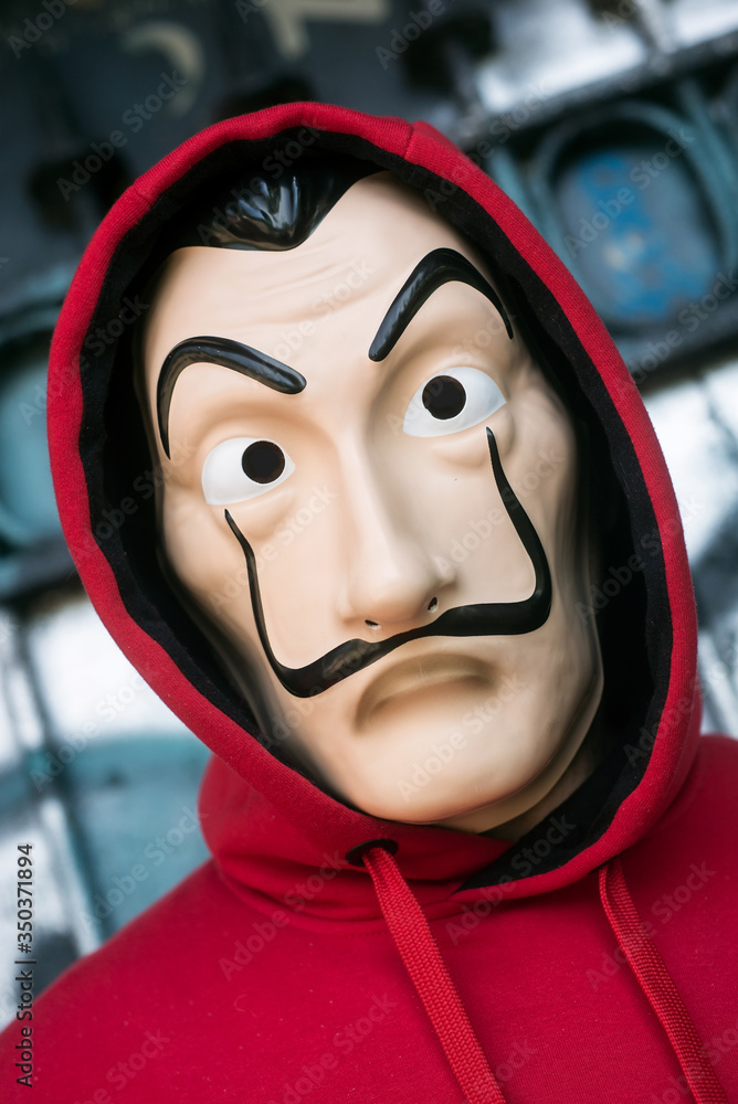 Mulhouse - France - 18 May 2020 - fan of "La casa de papel" (paper house)  in english the