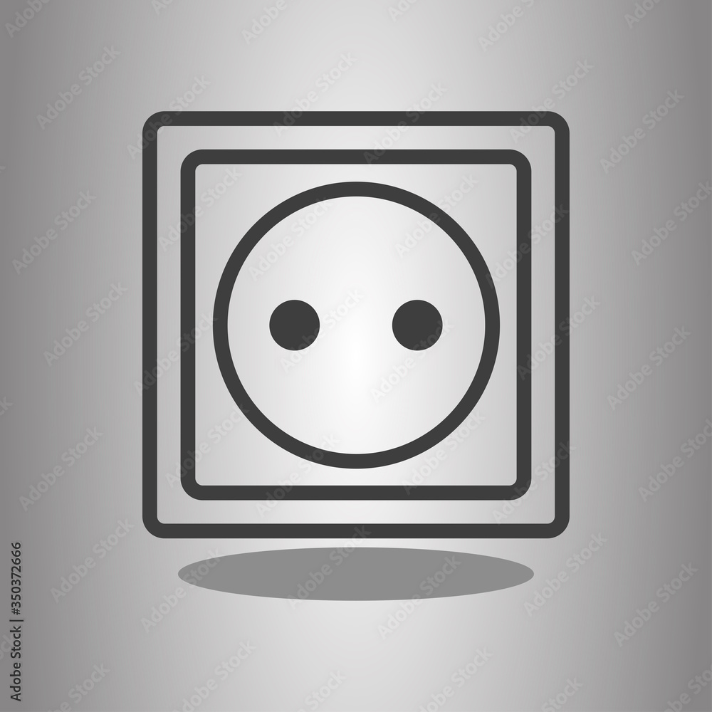Power socket simple icon vector with shadow. Flat desing Power socket simple icon vector with shadow. Flat desing