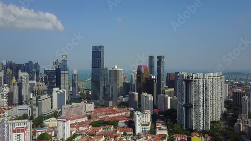 Singapore aerial view of buildings from drone 07 photo