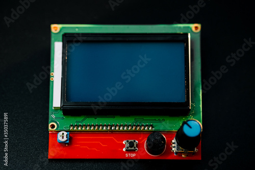 Parts for assembly cnc machine. Display for controlling the machine. photo