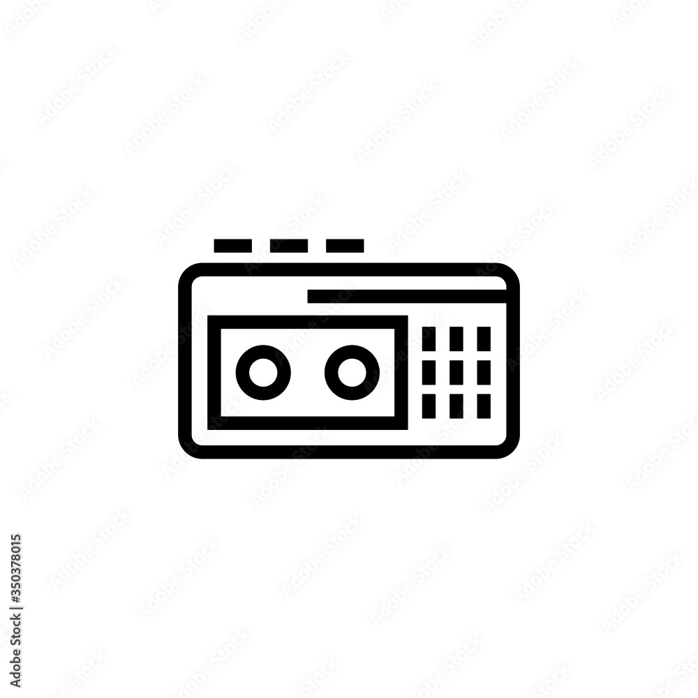 Recorder icon in linear, outline icon isolated on white background Recorder icon in linear, outline icon isolated on white background