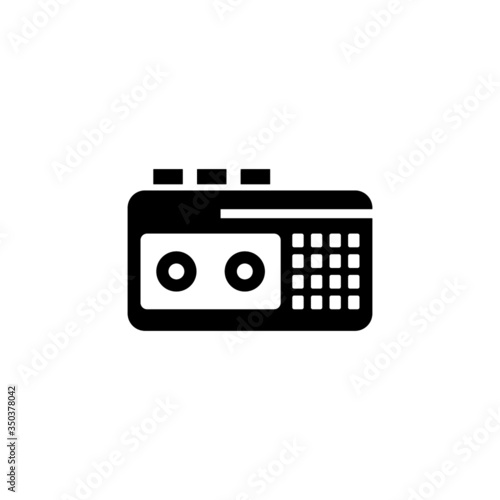 Recorder icon in black solid flat design icon isolated on white background