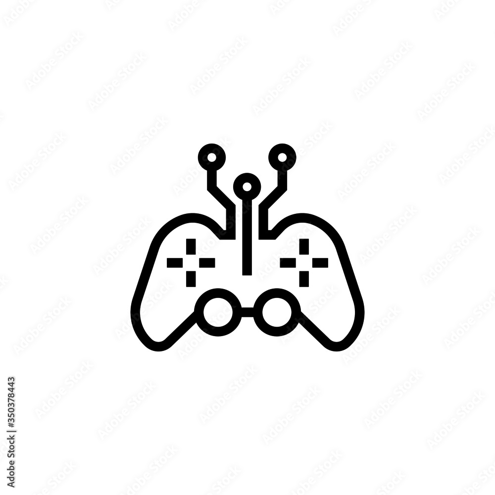 Game control vector icon in linear, outline icon isolated on white background Game control vector icon in linear, outline icon isolated on white background