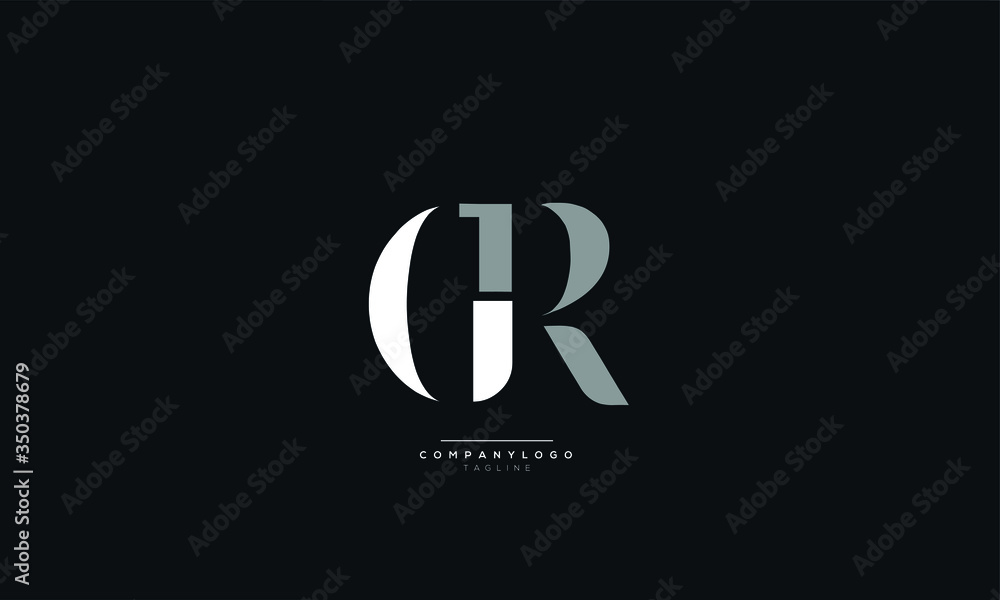 GR Letter Logo Alphabet Design Icon Vector Symbol - obrazy, fototapety, plakaty 