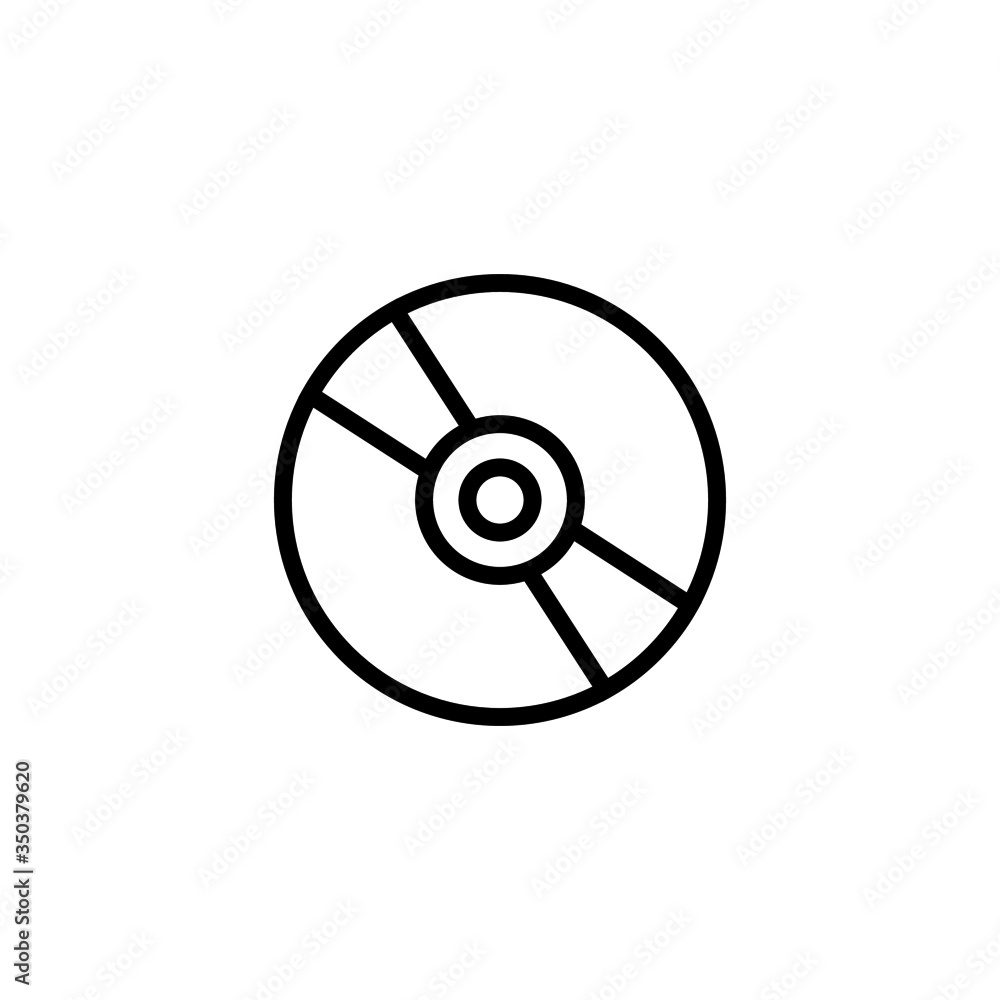 Disk icon in linear, outline icon isolated on white background Disk icon in linear, outline icon isolated on white background