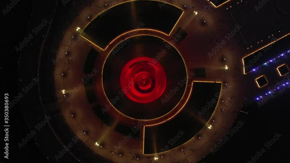 night time illuminated qingdao city famous bay monument square topdown aerial panorama 4k china night time illuminated qingdao city famous bay monument square topdown aerial panorama 4k china