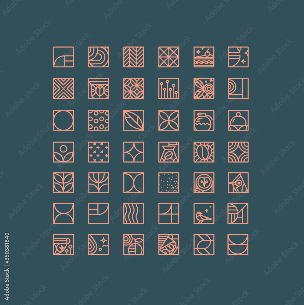 Art Deco coffee icons dark