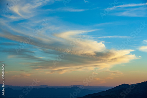spectacular sunset with soft clouds