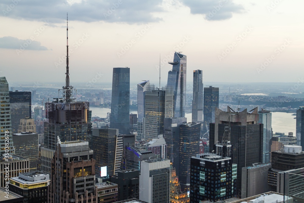Fototapeta Beautiful aerial view of New York city skyline at daytime, USA
