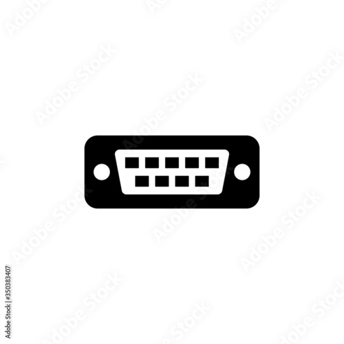 Vga vector icon in black solid flat design icon isolated on white background