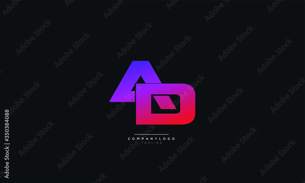 AD Letter Logo Alphabet Design Icon Vector Symbol AD Letter Logo Alphabet Design Icon Vector Symbol