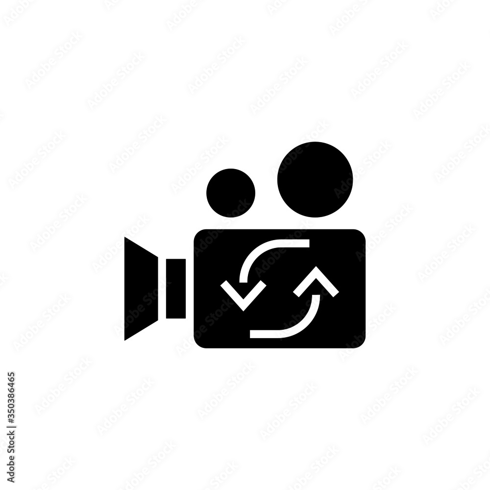 Switch video vector icon in black solid flat design icon isolated on white background Switch video vector icon in black solid flat design icon isolated on white background