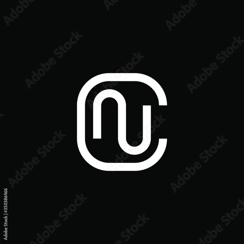 Initial Name Letter NC or CN Monogram Flat Logo Symbol Vector