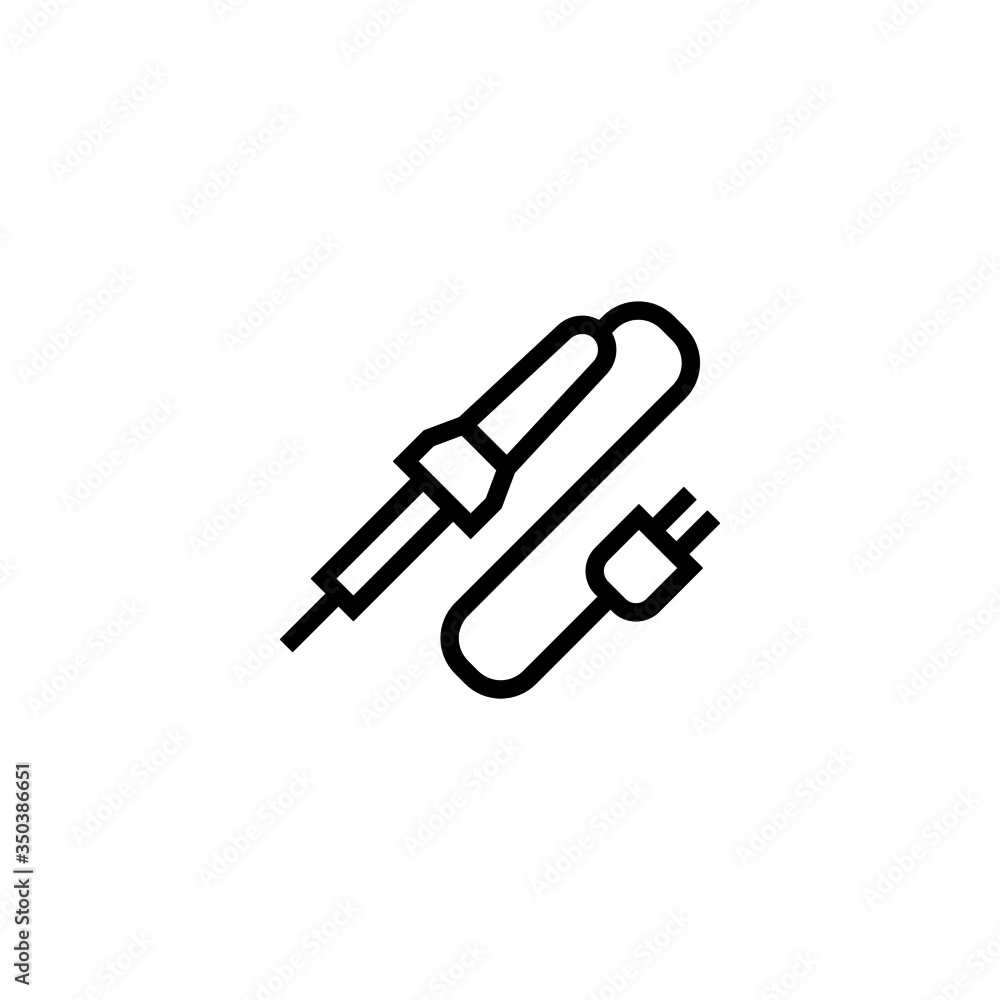 Solder vector icon in linear, outline icon isolated on white background