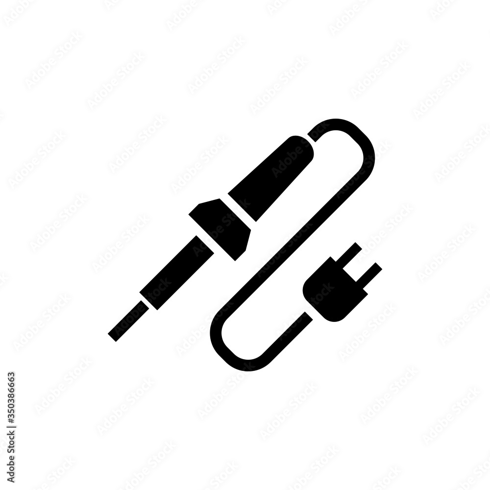 Fototapeta premium Solder vector icon in black solid flat design icon isolated on white background
