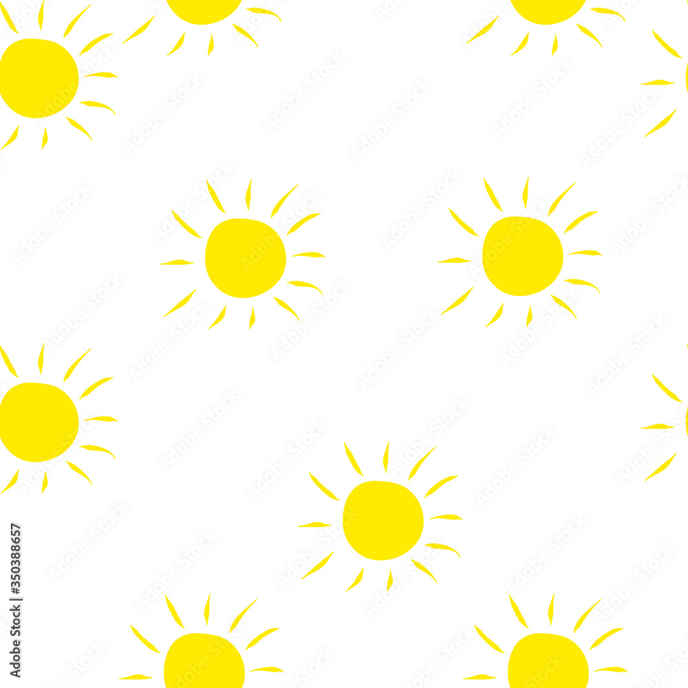 Sun vector seamless pattern background. Art continuous positive illustration. Hand drawn abstract art modern Sun vector seamless pattern background. Art continuous positive illustration. Hand drawn abstract art modern