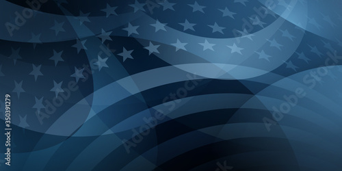 USA independence day abstract background with elements of the american flag in dark blue colors