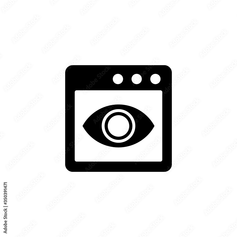 Computer vision icon vector in black solid flat design icon isolated on white background Computer vision icon vector in black solid flat design icon isolated on white background