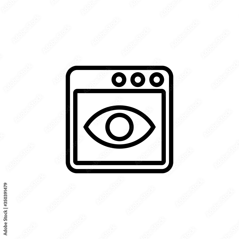 Computer vision icon vector in linear, outline icon isolated on white background Computer vision icon vector in linear, outline icon isolated on white background