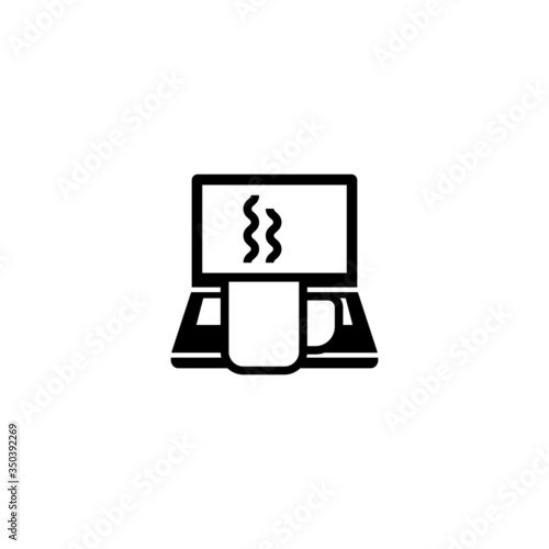 Morning work vector icon in black solid flat design icon isolated on white background