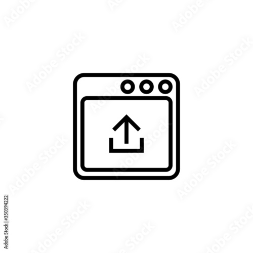 Upload file  icon vector in linear, outline icon isolated on white background