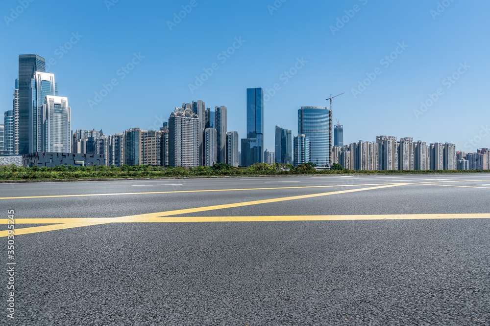 China's modern urban road and building skyline..