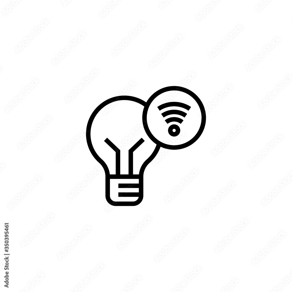 Smart light vector icon in linear, outline icon isolated on white background Smart light vector icon in linear, outline icon isolated on white background
