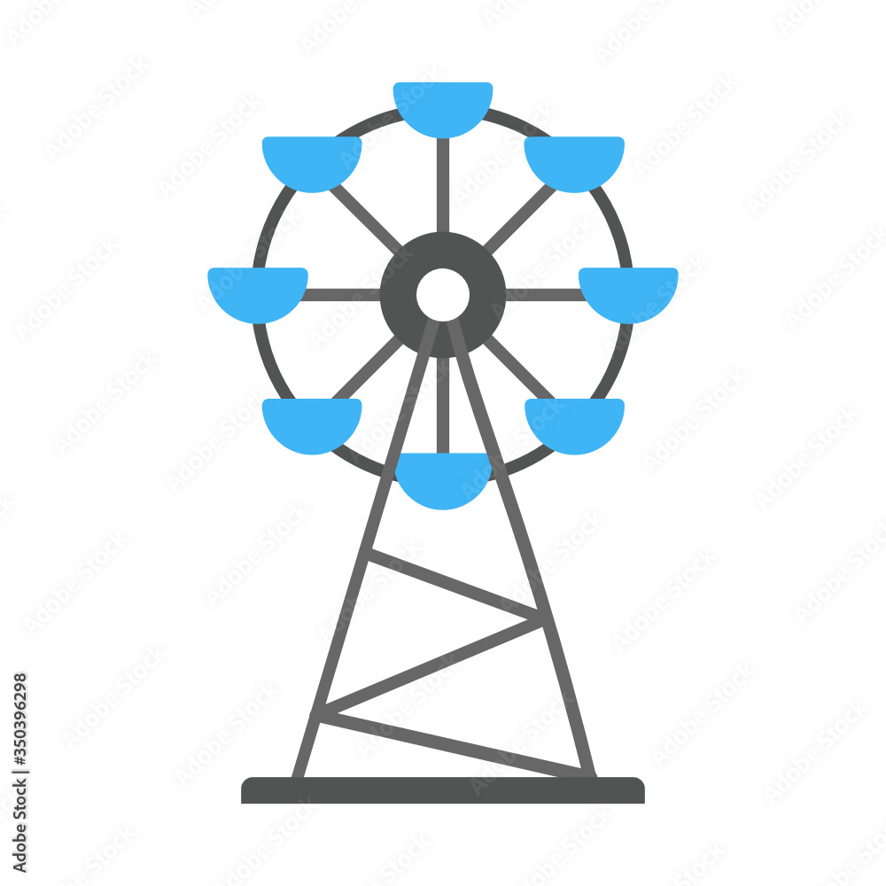 amusement ride concept, giant spin wheel on white background, circus and amusement park Vector color Icon design amusement ride concept, giant spin wheel on white background, circus and amusement park Vector color Icon design